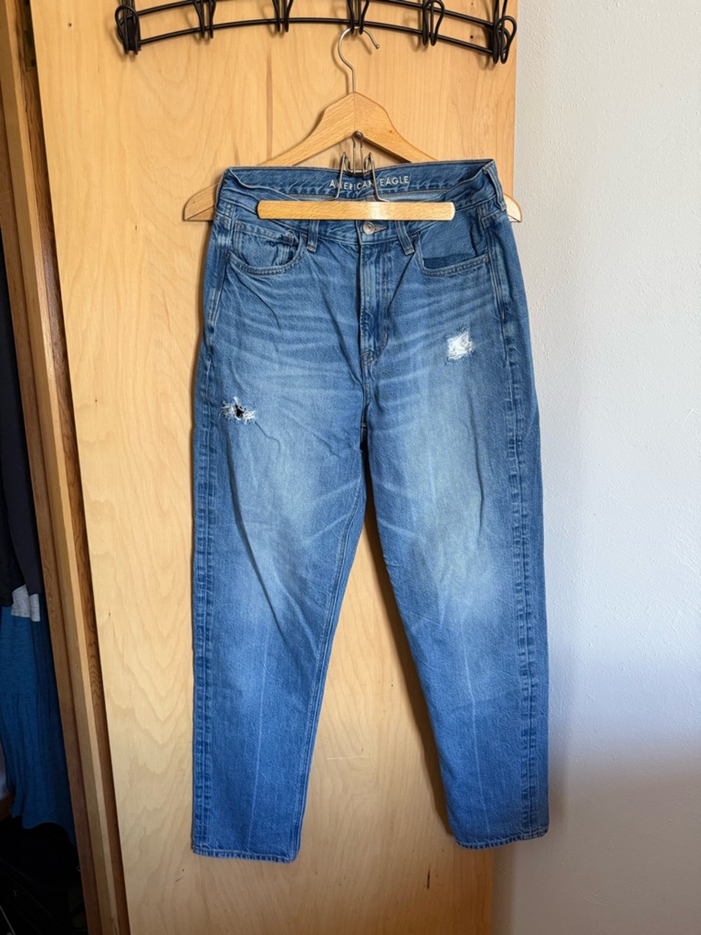 American Eagle Outfitters Distressed Light Blue Boyfriend Jeans